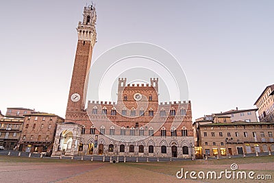 Gorgeous sunrise of the Tower of Mangia Editorial Stock Photo