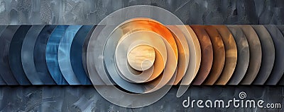 Abstract minimalistic color palettes in gradient circular forms Stock Photo
