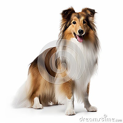 Stunning Shetland Sheepdog Dog: Digitally Enhanced, Motion Blur, Ultra Hd Stock Photo