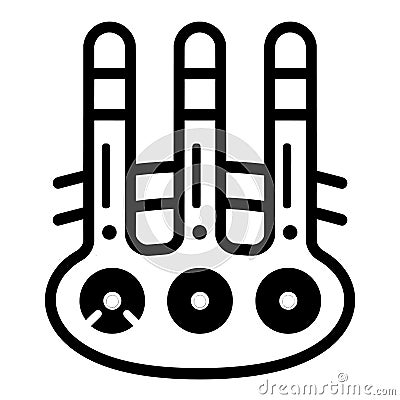 Stunning A simple icon of two large, overlapping circles with three vertical knobs that represent an audio level meter. Vector Illustration