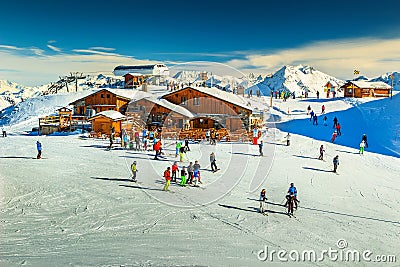 Stunning ski resort in the Alps,Les Menuires,France,Europe Stock Photo