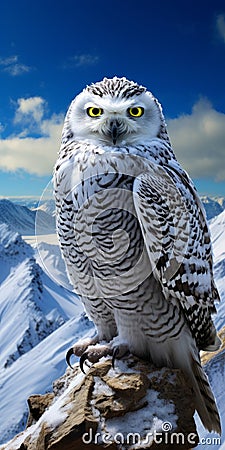 Stunning Snowy Owl Wallpaper: Hd Backgrounds With Vibrant, High-energy Imagery Stock Photo