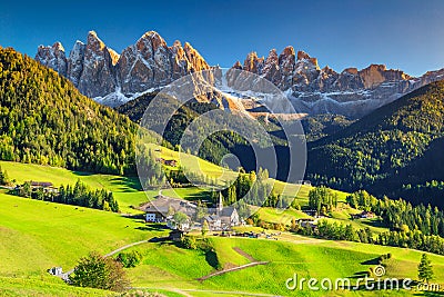 Stunning spring landscape with Santa Maddalena village, Dolomites, Italy, Europe Stock Photo