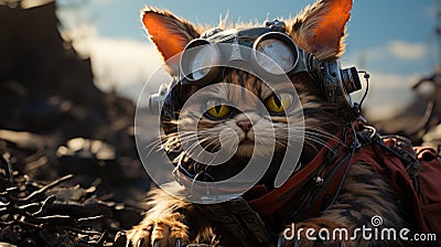 Stunning Steampunk Cat Artwork With Unreal Engine 5 And Vray Tracing Stock Photo