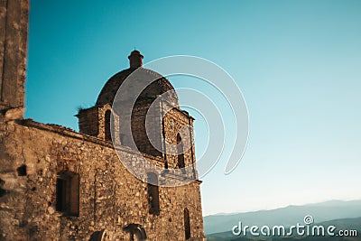 Hauntingly Beautiful Stock Photo of an Abandoned Italian Palazzo in the Ghost Town of Craco Stock Photo