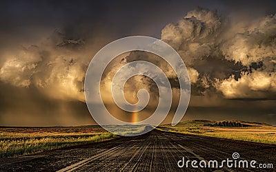 Stunning stormy sunset Stock Photo