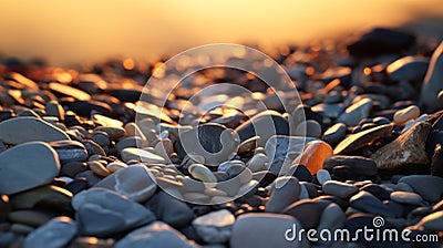 Godly Realistic Sunrise: A Stunning Close-up Of Colorful Rocks Stock Photo