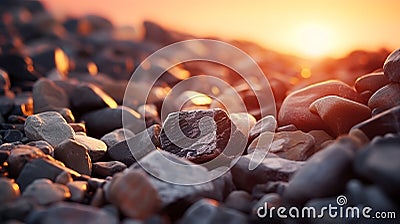 Godly Realistic Sunrise: A Stunning Close-up Of Colorful Rocks Stock Photo
