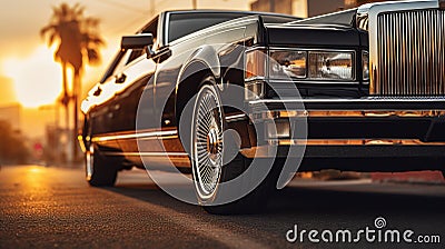 Stunning Sunset Limousine Close-up: High-detailed 8k Shot Stock Photo