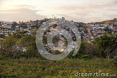 Stunning Sunset over the Hilltops Stock Photo