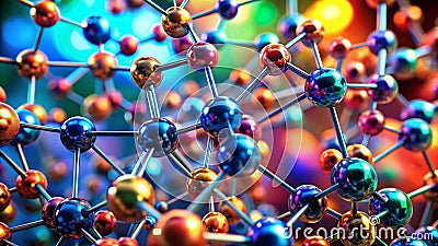 Stunning TiltShift Microscopic View of Miniature 3D Molecular Structures An Abstract Artistic Exploration of Science Stock Photo