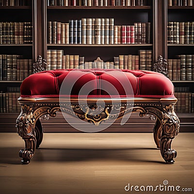 Vintage Elegance: Ornate Victorian Foot Stool In 8k Resolution Stock Photo