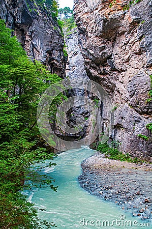 Stunning view inside the Aare Gorge in Hasli valley near Meiringen, Canton Bern, Switzerland Stock Photo