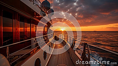 A stunning view of the ocean from a private yacht. Stock Photo