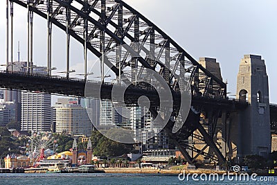 Stunning view of Queen Victoria Harbor Bridge in Sydney, Australia Editorial Stock Photo