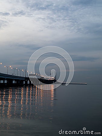 stunning view of Sultan Abdul Halim Muadzam Shah Bridge Stock Photo