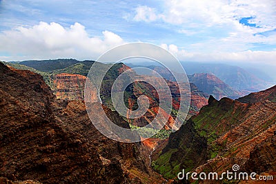 Stunning view of Waimea Canyon Kauai Hawaii Stock Photo