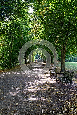 A stunning walkway inside the park Hampstead heath UK Stock Photo