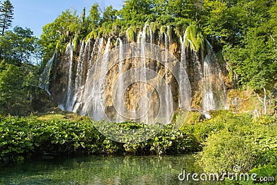 Stunning Waterfalls in Plitvice, Upper lakes, Croatia Stock Photo