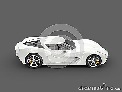 Stunning white concept sports car - side view Stock Photo