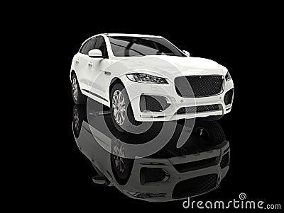 Stunning white modern SUV Stock Photo