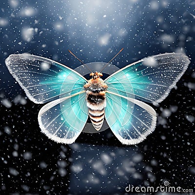 Frosty Flutter, Generative AI Stock Photo