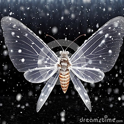 Frosty Flutter, Generative AI Stock Photo