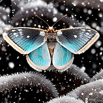 Frosty Flutter, Generative AI Stock Photo