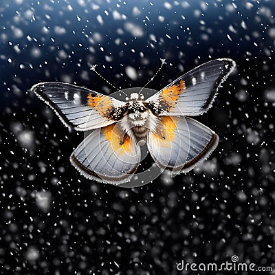 Frosty Flutter, Generative AI Stock Photo