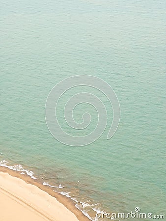 Winter View of Lake Michigan from Tall Chicago Building Stock Photo