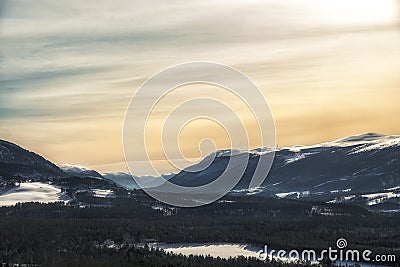 Stunningly beautiful winter view of the Norwegian landscape Stock Photo