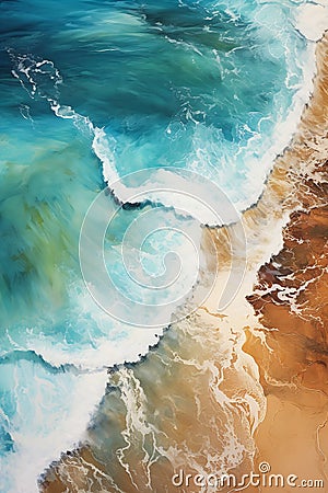 Stunningly Liquid Interface: Apple's Beach Wave Stock Photo