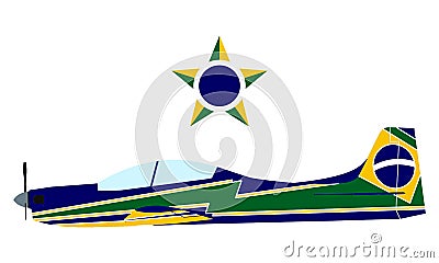 Stunt Plane. Brazilian Smoke Squadron Vector Illustration