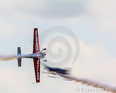 Stunt planes in action. Editorial Stock Photo