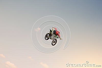 Stunt rider doing a stunt in the sky Editorial Stock Photo