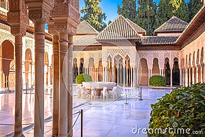 Stunting Islamic architecture of Alhambra view, Granada Stock Photo