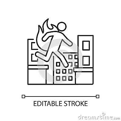 Stuntman linear icon Vector Illustration