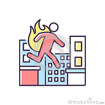 Stuntman RGB color icon Vector Illustration