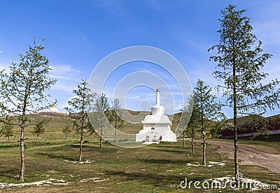 The stupa of monastery in Mongolia Stock Photo