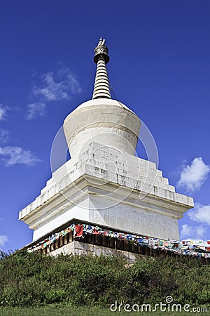 Stupa at Songzanlin Temple, largest Tibetan Buddhist monastery in Yunnan Province, China. Stock Photo