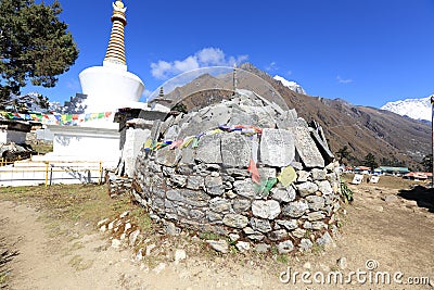 Stupa on the way to everest base camp Stock Photo