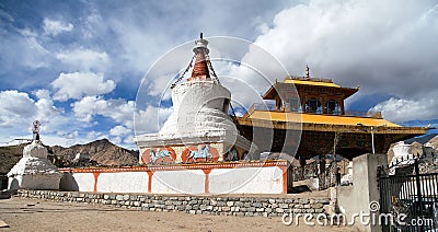 Stupas and Friendship Gate in Leh Stock Photo