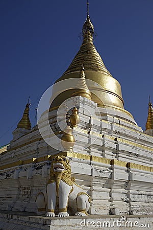 Stupas of Maha Aung Mye Bonzan Monastery (Inwa, Myanmar) Stock Photo
