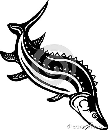 Sturgeon - American Fishes - Logo Fish Stock Photo