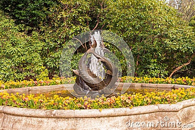 Sturgeon Fountain, Butchart Gardens, Victoria, BC, Canada Editorial Stock Photo