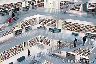Stuttgart - Contemporary public library Editorial Stock Photo