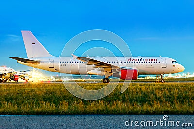 Vivaair Airbus A320 airplane Stuttgart airport Editorial Stock Photo