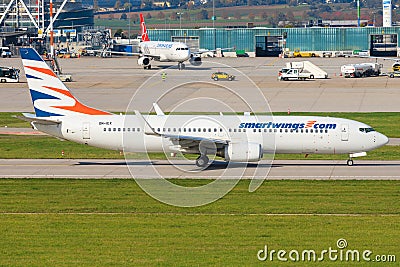 Smartwings Boeing 737 at Stuttgart Airport. Editorial Stock Photo