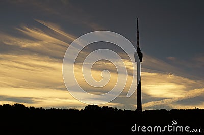 STUTTGART,GERMANY - SEPTEMBER 29,2019: The TV Tower This old building is in Jahnstrasse,outside of the city and in the woods Editorial Stock Photo