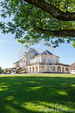 Stuttgart Solitude Castle architecture travel portrait format in Germany Stock Photo